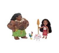 Moana 2 Disney’s Doll Playset Maui Voyager Petite Dolls Gift Set by Jakks Pacific, Stands 6” / 15 cm Tall, Includes Maui, Pua, & Heihei, Suggested for Ages 3+