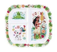 Moana 3 Section Reusable Childrens Kids Toddlers Divided Breakfast Lunch Dinner Plate