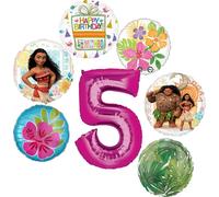 Moana 5th Birthday Party Supplies 7pc Balloon Bouquet Decorations