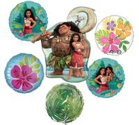 Moana and Maui Birthday Party Supplies 6pc Foil Balloon Bouquet Decorations