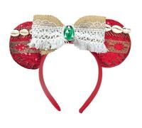 Moana Cartoon Ohren Stirnband, Prinzessin Haarreif, Mausohren Schleife Stirnbänder, Mouse Ears Headband, Mausohren Schleife Stirnbänder, Glitzer Haarreifen in Rosa, für Kinder Cosplay (Red)