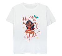 Moana Girl's Have A Cool Yule Cotton T-Shirt in White | Size: 5-6 Years Moana White 5-6 Years