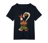 Moana Maui Moana Stacked T-Shirt, Women's Plus, Black, 3X