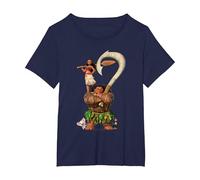 Moana Maui Moana Stacked T-Shirt, Women's Plus, Navy Blue, 3X