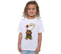 Moana Maui Stacked Girls T Shirt, White, 3-4 Years