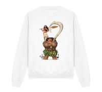 Moana Maui Stacked Sweatshirt White | Size: 2XL Moana White 2XL