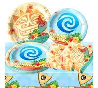 Moana Party Plates Napkins Tablecloth Moana Birthday Party Decoration Accessories for Tropical Luau Hawiian Summer