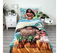 Moana Reversible Duvet Cover Set 100% Cotton Maui Disney Blue Single EU Size