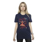 Moana Women's Have A Cool Yule Cotton Boyfriend T-Shirt in Navy | Size: 3XL Moana Navy 3XL
