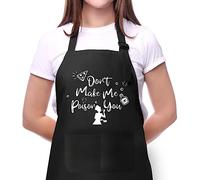 Moanlor Art Funny Aprons for Women with Pockets for Baking Cooking,Cute Birthday Christmas Gifts for Mom Wife Friends Sister, Black, Plus Size