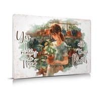 Moanlor Art Funny Garden Decor Gardening Gifts for Women Yes I Really Do Need All These Plants Garden Metal Sign 12"x8"