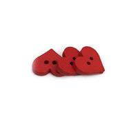 Moares 100Pcs Assorted Buttons,2 Holes Red Love Heart Wooden Button Clothes DIY Sewing Accessory Decor,Mixed Retro Coloured Buttons for Christmas Art Crafts Gift Kids Decorative DIY Red