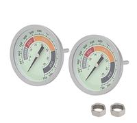 MOASKER Upgraded 3 1/8" BBQ Thermometer Gauge Accessories for Char-Broil Oklahoma Joe’s Smoker, Char-Griller, Pit Boss, Masterbuilt and Most Charcoal Grills, 2 Pieces Luminous Temperature Replacement