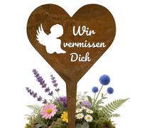 MOAZIFI Grave Decoration Weatherproof Grave Angel with Rust Look - Grave Stake Grave Decoration for Cemeteries and Gardens, Timeless Angel Design for Loving Memory of Deceased, Keepsake for Eternal