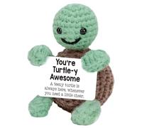 MOAZIFI Positive Potato, Creative Knitting Wool Turtle Doll and Small Pocket Hug Lucky Charm, Lucky Charm Exam Gift, Handmade Emotional Positive Crochet Turtle Decor