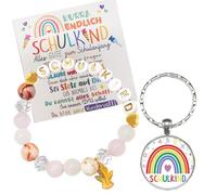 MOAZIFI School Gift Set for Girls 2025 - Guardian Angel Bracelet with Key Fob, Greeting Card, Gift Box, School Child Gifts for School Cone