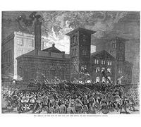 Mob Attacking Jail Na Mob Angered Over A Jury Verdict Of Manslaughter In A Notorious Murder Trial Storms The Cincinnati Ohio Jail And Lights The SuperintendentS Office On Fire On 28 March 1884 Wood En