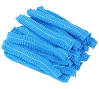 Mob Caps Hygiene Hair Nets Bundle - 100 Pcs, Elastic Free Size For Kitchen, Hair nets for catering, Food Industry, Laboratories, Cosmetics, Beauty, Cooking, Industries, Hospital - Non Woven (Blue)