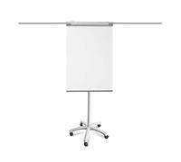 MOB Professional Flip Chart with Roller Base, Mobile Flipchart Magnetic Whiteboard with Castor Wheels, Height Adjustable Stand (incl. Paper Mount and Pen Tray)