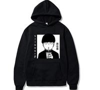 Mob Psycho 100 Hoodie Anime Kageyama Shigeo Cosplay Costume Long Sleeve Pullover Sweatshirt for Women Men Black