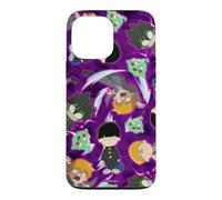 Mob Psycho 100 Repeating Chibi Characters on Purple Anime Case for iPhone 13 Pro Max