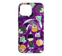 Mob Psycho 100 Repeating Chibi Characters on Purple Anime Case for iPhone 16 Pro Max