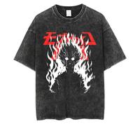 Mob Psycho 100 T Shirts Anime Manga Tshirt Mob Reigen Arataka Washed Vintage Cosplay Shirt Summer Casual Short Sleeve Tee Tops Men Women