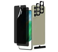 MOBDIK 2+2 Pack Privacy Screen Protector for Samsung Galaxy S21 FE, 6.4 Inch with Tempered Glass Camera Lens Protector, Anti-Spy Flexible TPU Film, Easy Installation