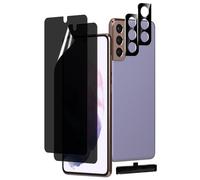 MOBDIK 2+2 Pack Privacy Screen Protector for Samsung Galaxy S21 Plus, 6.7 Inch with Tempered Glass Camera Lens Protector, Anti-Spy Flexible TPU Film, Easy Installation
