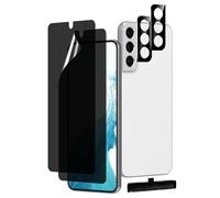 MOBDIK 2+2 Pack Privacy Screen Protector for Samsung Galaxy S22, 6.1 Inch with Tempered Glass Camera Lens Protector, Anti-Spy Flexible TPU Film, Easy Installation
