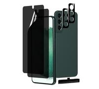 MOBDIK 2+2 Pack Privacy Screen Protector for Samsung Galaxy S22 Plus, 6.6 Inch with Tempered Glass Camera Lens Protector, Anti-Spy Flexible TPU Film, Easy Installation
