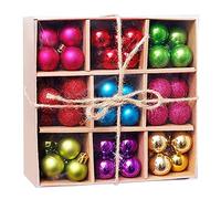 MOBEBI Christmas Baubles,Christmas Ball,Christmas balls Glitter Christmas Tree Ball Baubles Colorful Xmas Party Home Garden Christmas Decoration Noel New Year Gift