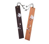 MOBEDICN 2pcs Wooden Bookmark,Elegant Wooden Book Marker 5.71x1.18 Inches for Book Lovers Writers Readers Children Teens Men Women Adults,Page Markers Gift for Men Women Club Members