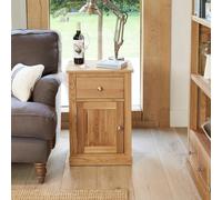 Mobel Oak Bedside Cabinet - 1 Door - 1 Drawer