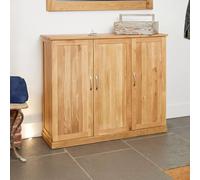 Mobel Oak Shoe Cupboard - 3 Door