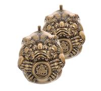 Mobestech 1 Pair Brass Baoding Balls for Hand Exercise and Strengthening, Traditional Chinese Pi Yao Shape, Compact Design Massage Balls for Seniors at Home Or Travel