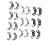 Mobestech 10 Pairs Rhinestone Fake Eyelashes Natural Look Long False Lashes with Glitter for Party Cosplay Date Makeup Supplies Soft Comfortable Eye Enhancer for Beginners
