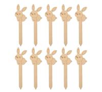 Mobestech 10 Pcs Easter Wooden Rabbit Bookmarks with Blank Bunny Tags, DIY Coloring Separator Bookmarks, Cute Wood Easter Page Dividers for Party Favors and Student Rewards