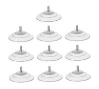 Mobestech 10 Sets Heavy Duty Suction Cups with Screw Nut Clear Round Threaded Pads for Glass Tables Windows and Smooth Surfaces Reusable Strong Hold Hooks for Bathroom Wall and Car Use