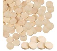 Mobestech 100 Pcs Unfinished Wood Circles Thick Wooden Rounds for Crafts DIY Projects Wedding Decorations Sturdy and Strong Wood Pieces for Painting and Home