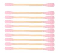Mobestech 1000Pcs Pink Double-Head Cotton Swabs with Spiral Tips, 3-Inch Long Wooden Handle Makeup Remover Buds for Ear Wax Cleaning and Cosmetic Use