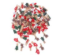 Mobestech 100pcs Christmas Mini Wood Clips Snowflake Clothespins for Holiday Decor Natural Wood Photo Pegs with Strong Grip Compact DIY Craft Holders for Party Favors Home School and Art