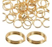 Mobestech 100pcs Stainless Steel Double Wire Split Ring Key Ring Accessories Smooth Edges Design Circular Small Metal Connectors for Key Chain Clips for Home and Office Use