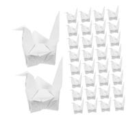 Mobestech 100pcs White Origami Paper Cranes DIY Foldable Paper Craft for Wedding Party Decorations Bridal Shower Photo Backdrop Birthday Table Centerpiece Lightweight Handmade Art