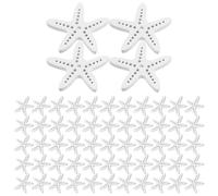 Mobestech 100pcs Wooden Sea Star Ornaments Mediterranean Style Decorations White Realistic Lovely Lightweight DIY Home Decoration for Outdoor Layout Decor