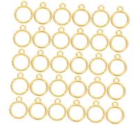 Mobestech 100pcs Zinc Alloy Mini Round Open Bezel Charms Hollow Pendant Frames for Jewelry Making DIY Resin Craft Supplies for Necklaces Bracelets Earrings