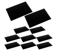 Mobestech 10pcs Black Aluminum Name Plates 150X100Mm with Rounded Corners, 0.5Mm Thick Engravable Metal Tags for Office Door Signs, Desk Nameplates, and Wall Decoration