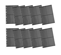 Mobestech 10pcs Black Double-Sided PVC Stamp Album Pages for Stamp Collectors Binder Inserts Multipurpose Transparent Sleeves for Coins Banknotes Storage