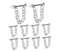 Mobestech 10pcs Detachable Stainless Steel Lip Studs with Spherical and Spike Design Lip Chain Piercing Jewelry for Men and Women Nonfading Metal Ring Decor for Any Occasion