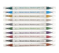 Mobestech 10pcs Double-ended Nail Art Pens for Gel and Acrylic Nails Polishing Markers with Fine Tips for Dots Lines Flowers DIY Designs Portable Compact